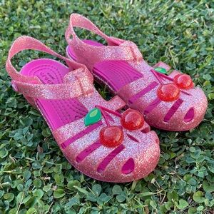 Crocs Isabella Mary Jane Glitter Jelly Sandals cherry Shoes toddler 11C jellies
